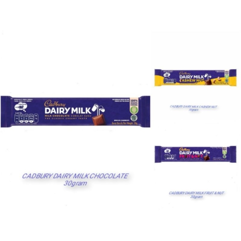 

Cadbury Dairy Milk Coklat 30gr Cokelat 30 gram