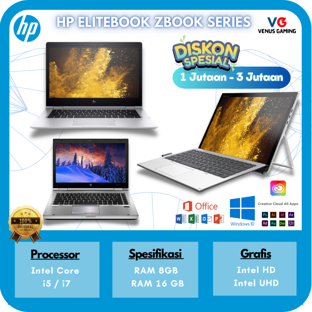 Laptop Murah HP Core i5 / Core i7 Second RAM 4GB / 8GB HDD 320 GB / 500 GB / SSD 128 GB / 256 GB
