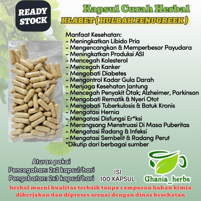 Herbal Curah Klabet isi 100 KAPSUL