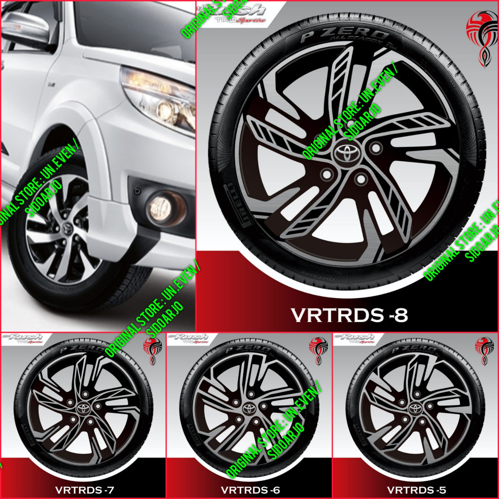 STICKER VELG TOYOTA RUSH TRD NEW DESIGN