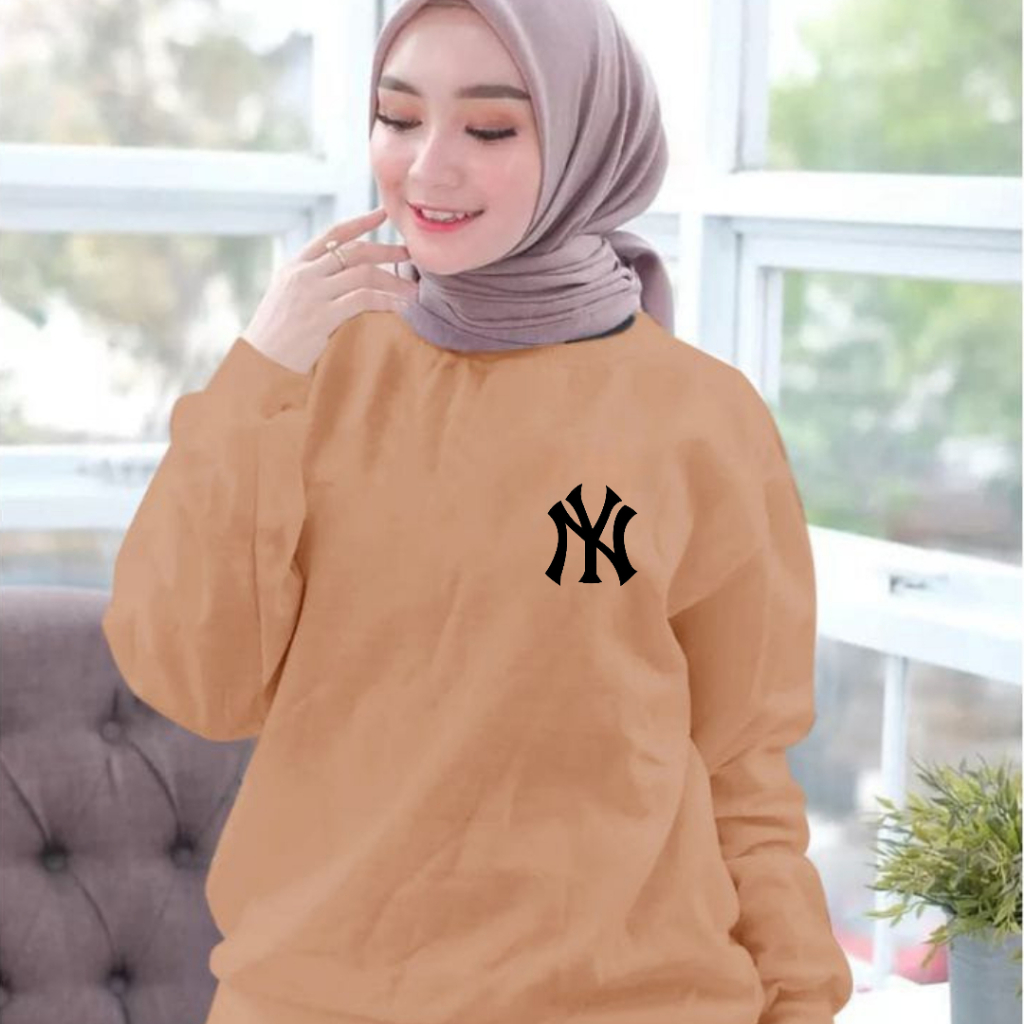 baju lengan panjang wanita NY kaos distro keren unggulan