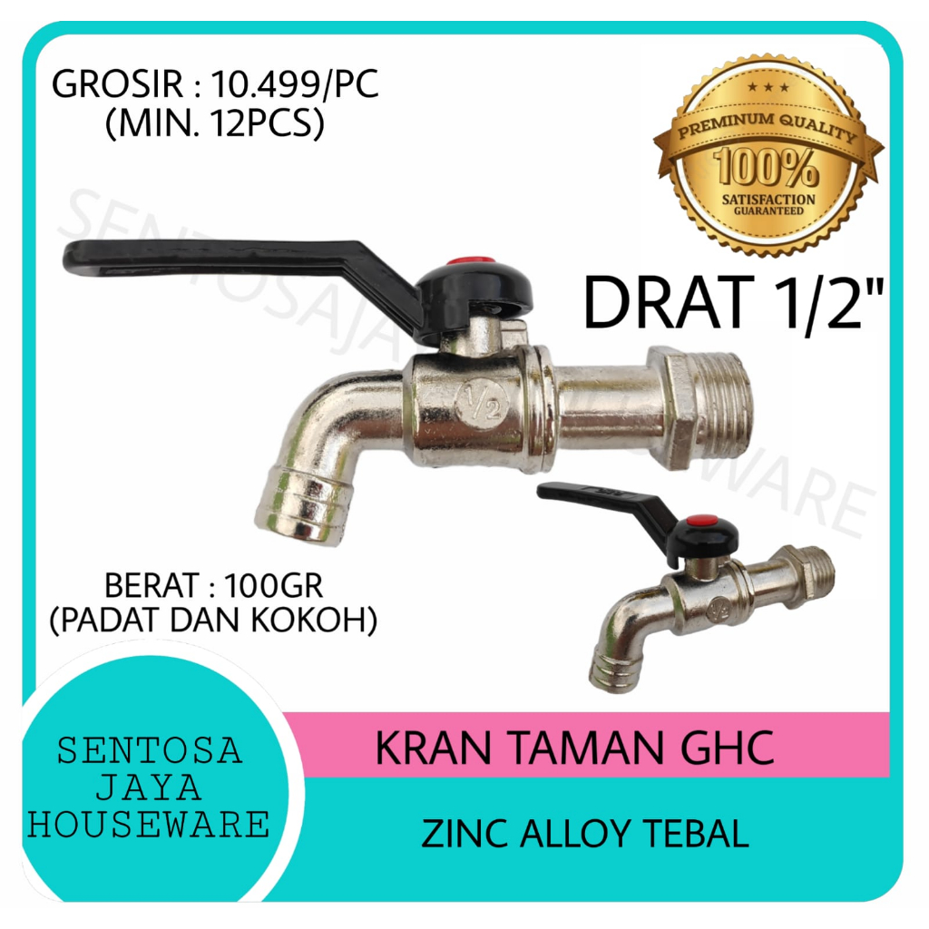 KRAN AIR / KRAN BESI ONDA / KRAN TAMAN GAGANG PANJANG / KRAN TEMBOK 1/2"