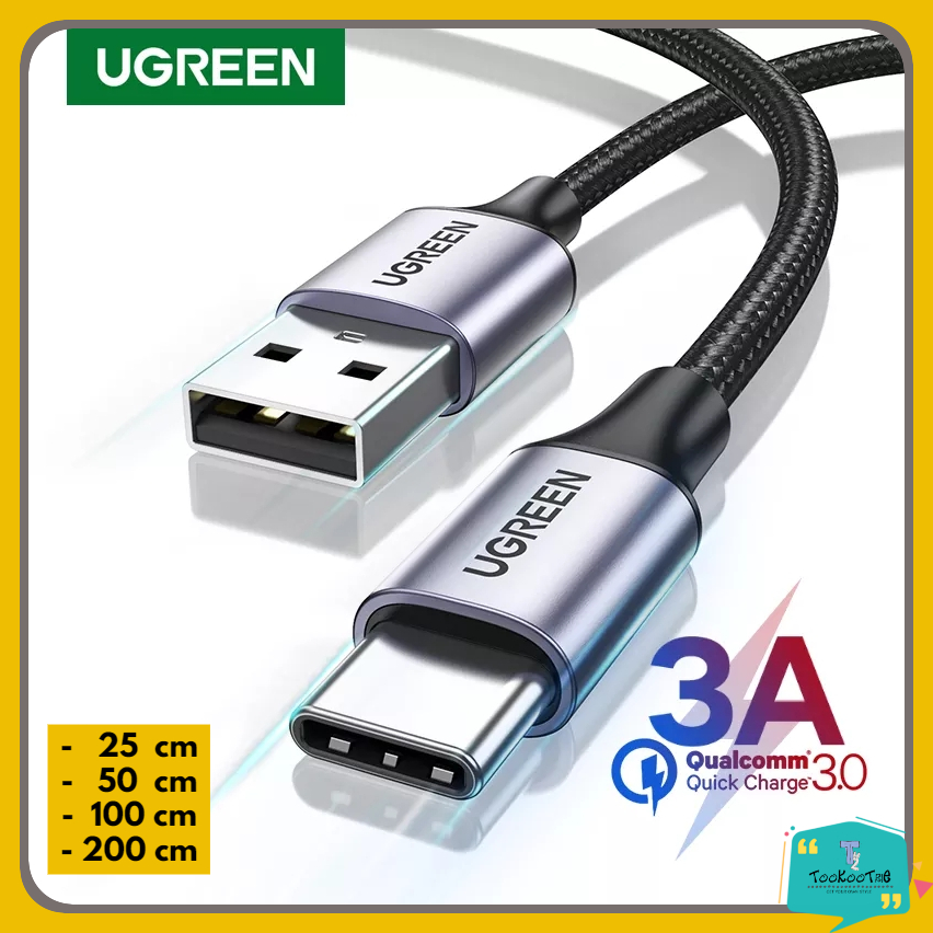 UGREEN Kabel Data Charger USB to Type C 3A Fast Charging QC 3.0