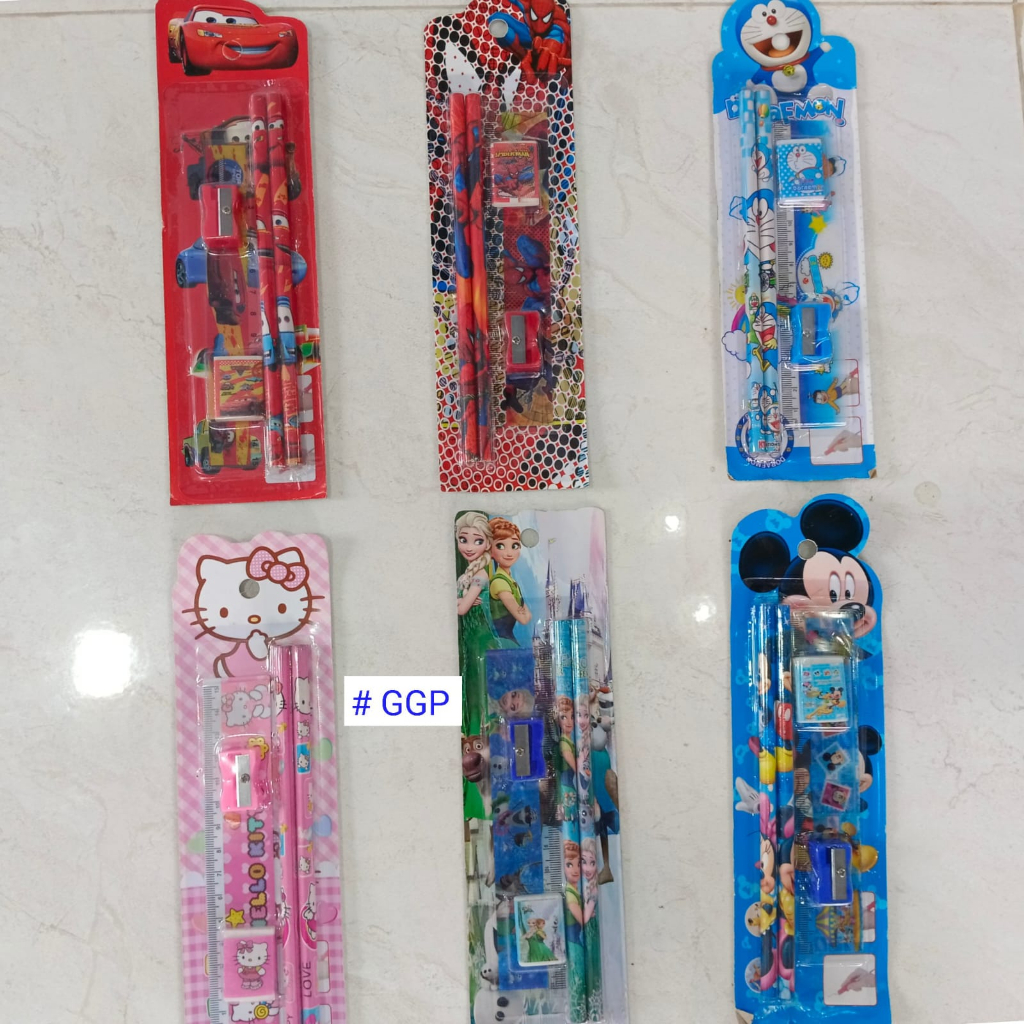 

Pekanbaru Tgl 22 Juli 2025 - Alat Tulis Set Mini 5in1 ( Lengakap ) - Mini Stationery - Paket Alat Tulis Pensil Penggaris Peraut Penghapus