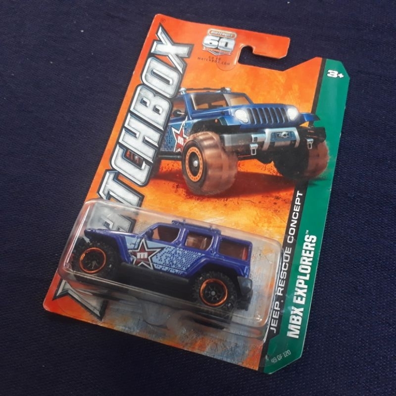 Diecast Matchbox Mbx Explorers Jeep Rescue Concept Biru