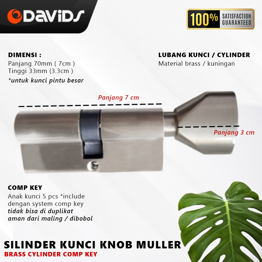 Silinder Kunci Pintu Anak Cylinder Rumah Kamar Knob Muller Premium