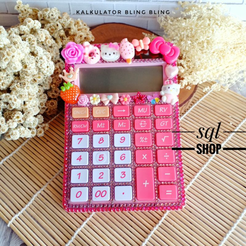 

SQL SHOP Kalkulator hias hello kitty bling bling | Kalkulator pink lucu unik