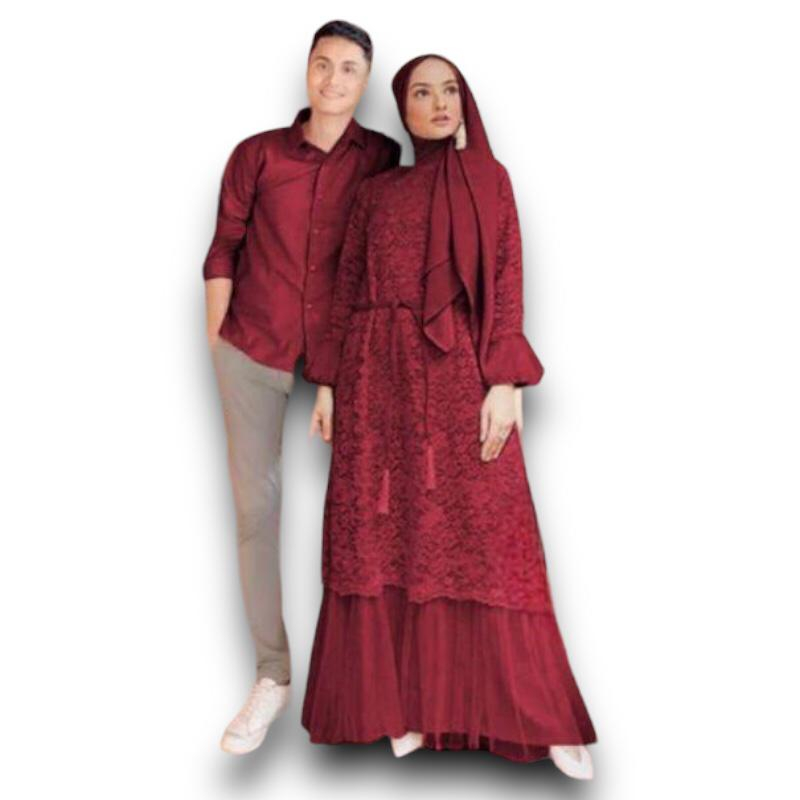 GAMIS COUPLE AGNIA SIZE S/M L XL XXL KEMEJA L XL /MAXI BRUKAT COUPLE/GAMIS BRUKAT COUPLE/COUPLE MUSL