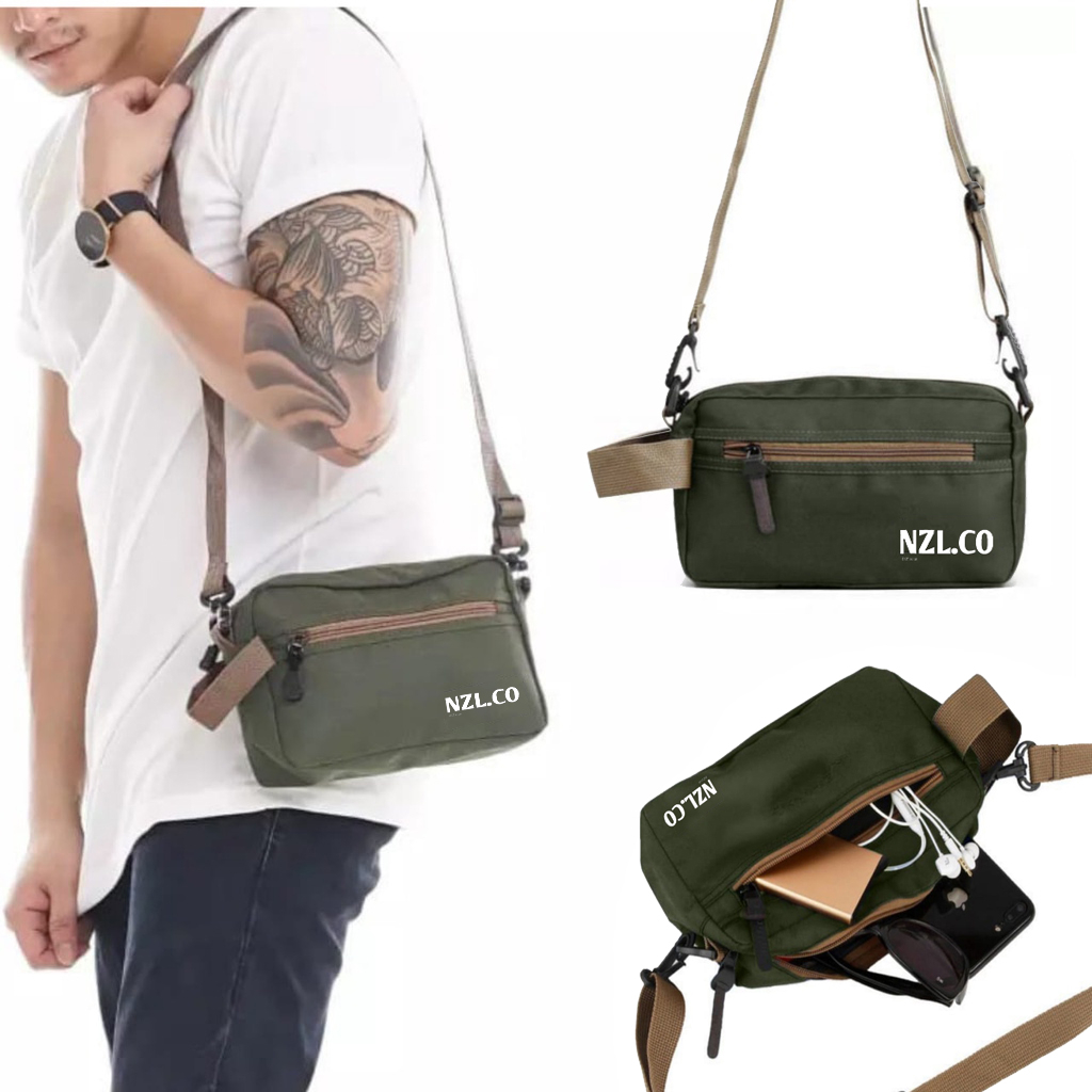 ALESHA Tas Tangan Hand Bag Pouch Clutch Selempang Slempang Sling Slingbag Pria Wanita Cowok Cewek