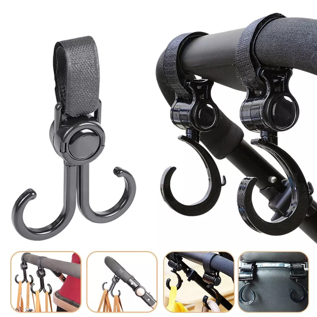 Kait Stroller Bayi Multifungsi / Stroller Hook Adjustable / Tali Kait Gantungan Sepeda Serbaguna / Purpose Pram Hook Aksesoris Stroller  Belanja / Prop Gantungan Tas Bayi Shopping / Pram Hook