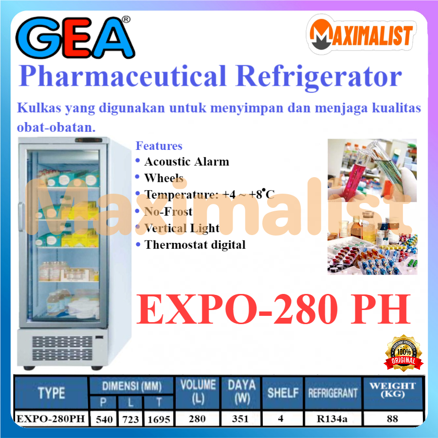 GEA EXPO-280PH EXPO-480PH EXPO-800PH EXPO-1300PH Pharmaceutical Refrigerator / Pharmacy Refrigeratio