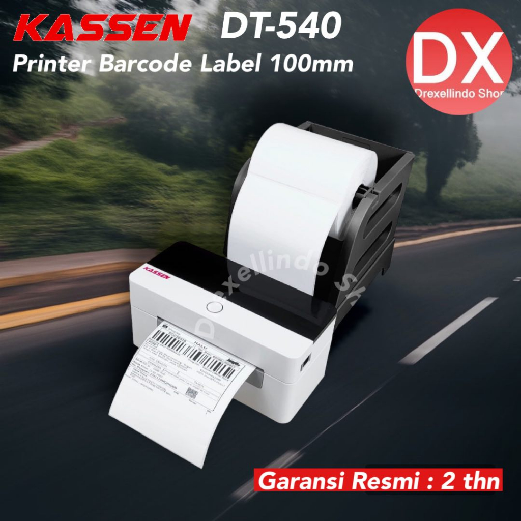 PRINTER LABEL BARCODE 100mm KASSEN DT-540 USB dan  BLUETOOTH - FREE HOLDER