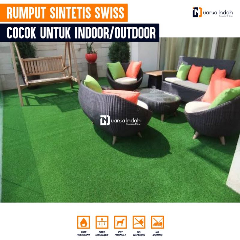 RUMPUT SINTETIS SWISS STANDAR UKURAN 25x200 CM