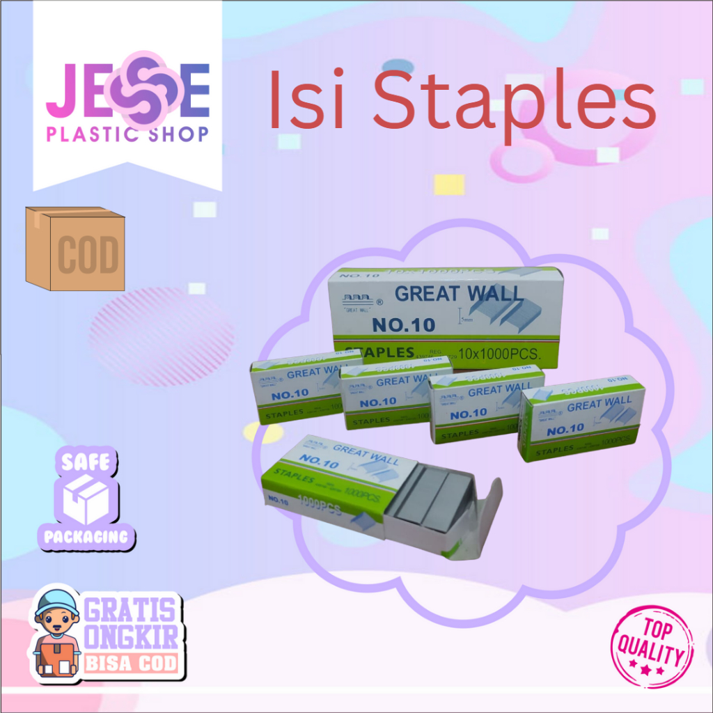 

Refill/Isi Staples Greatwall Kecil No 10 ORI isi 1000pcs