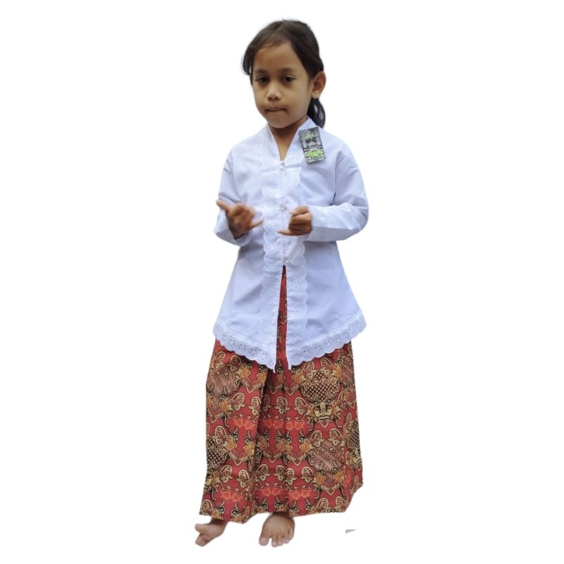 SALE_Stelan baju kebaya anak sekolah TK &amp; SD/kebaya anak rok merah/seragam baju kebaya anak sekolah /stelan baju kebaya putih