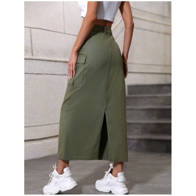 Rok Cargo Jeans Army/Cargo Long skirt