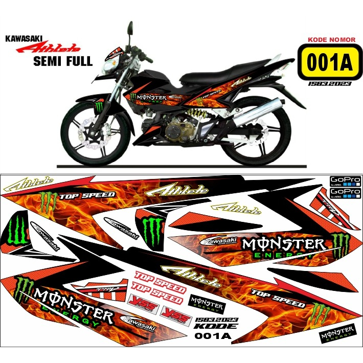 STICKER STRIPING DECAL KAWASAKI ATHLETE VARIASI GRAFIS