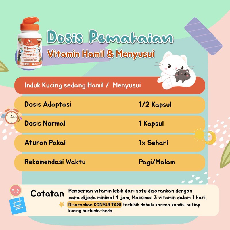 Olive Care Vitamin Kucing HAMIL &amp; MENYUSUI untuk Produksi Asi, Perkembangan Bayi, Multivitamin Induk Kucing dan Menjaga Nafsu Makan