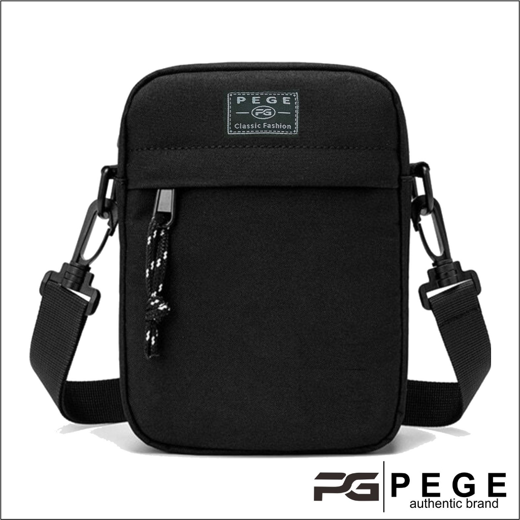 Tas Selempang Bahu Pria Slingbag Kasual PEGE Monthy Slempang Polos - PG 8938