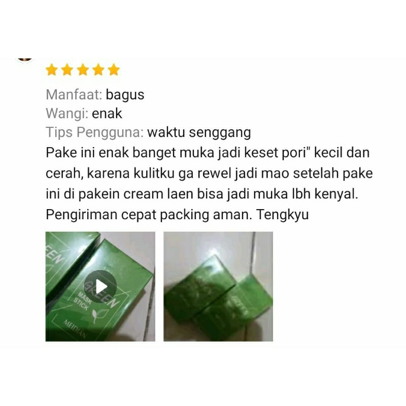 GREENTEA MASK CLEANSING CLAY STICK | MASKER WAJAH STICK