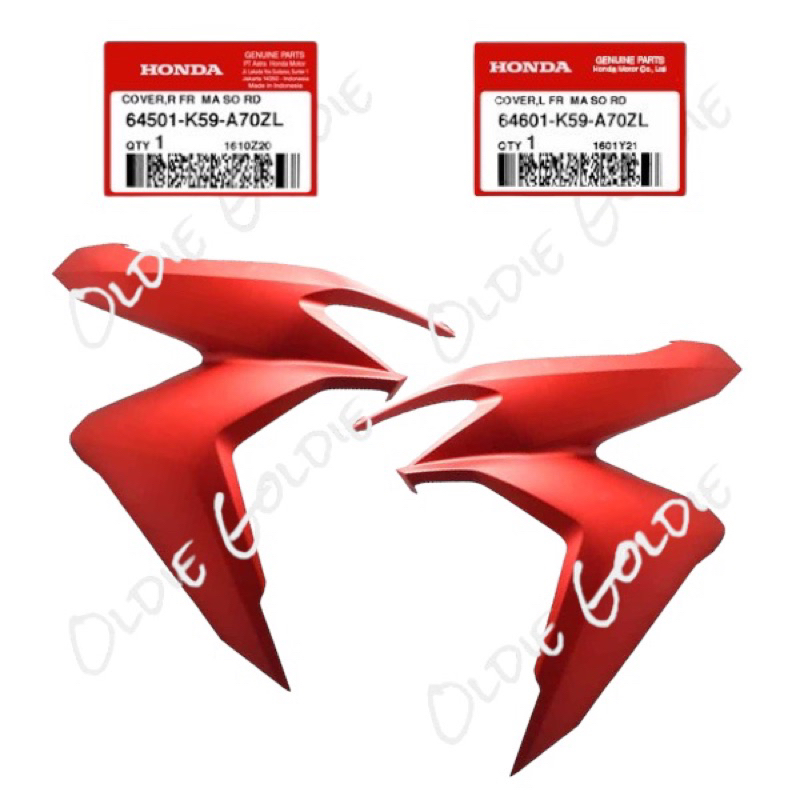 64501-K59-A70ZL 64601-K59-A70ZL Cover Sayap Kanan Atau Kiri Vario 150 LED 2018 - 2021 Merah Dof