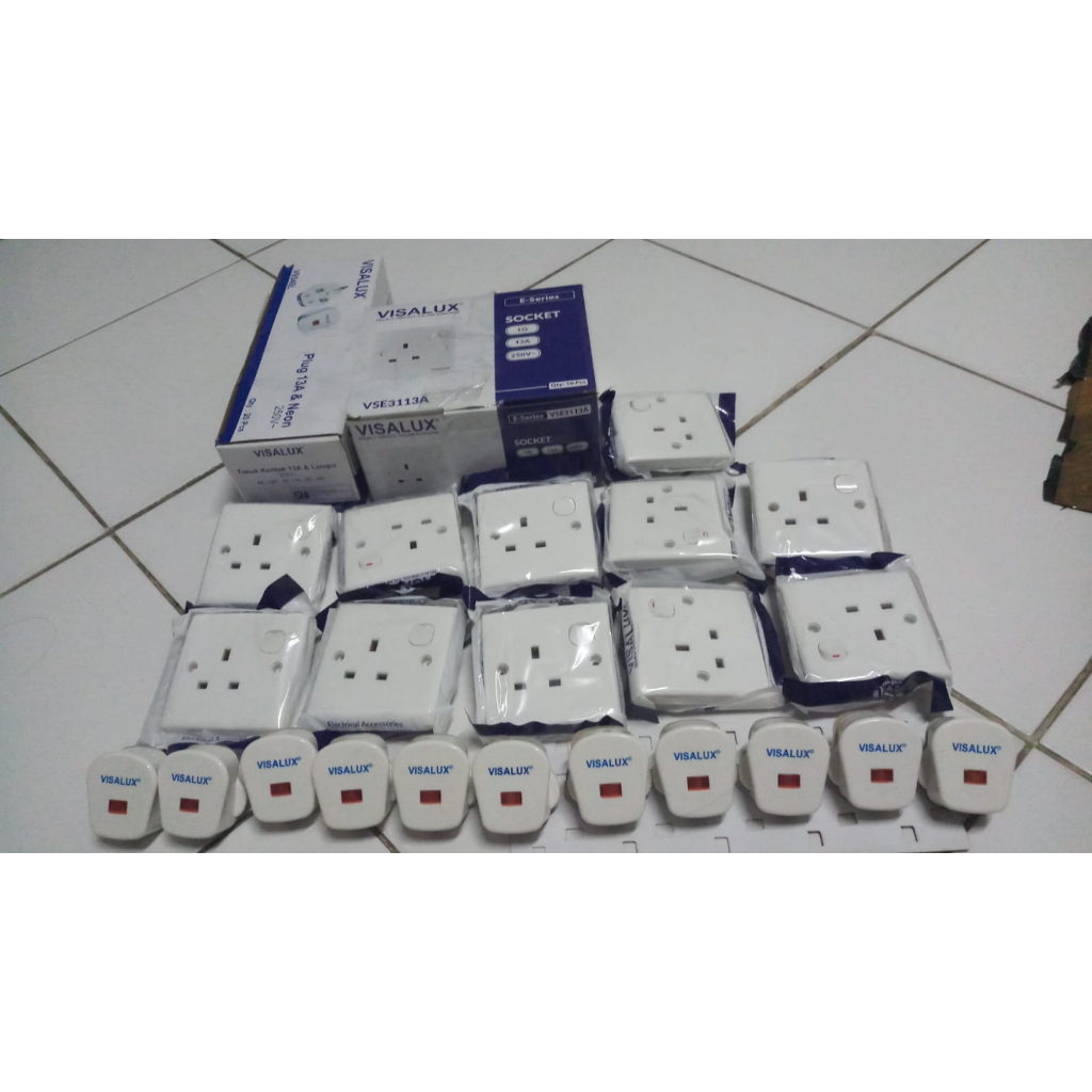 Steker + Stop Kontak 13A Merk Visalux