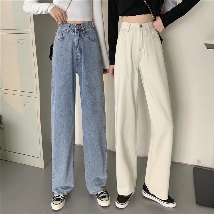 celana jeans wanita import loose straight jeans highwaist korean style causual celana jeans panjang wanita