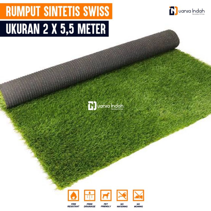 RUMPUT SINTETIS SWISS STANDAR UKURAN 1x5,5 METER