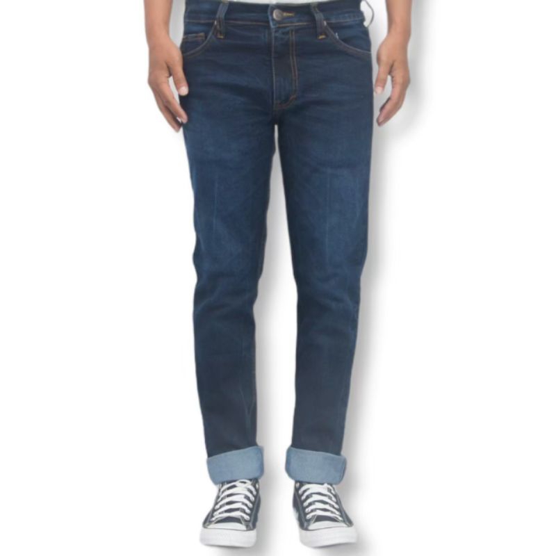 OUTFIT - TERLARIS CELANA JEANS PRIA STRECTH ORIGINAL OUTFIT / CELANA JEANS PRIA SLIMFIT SELVDGE