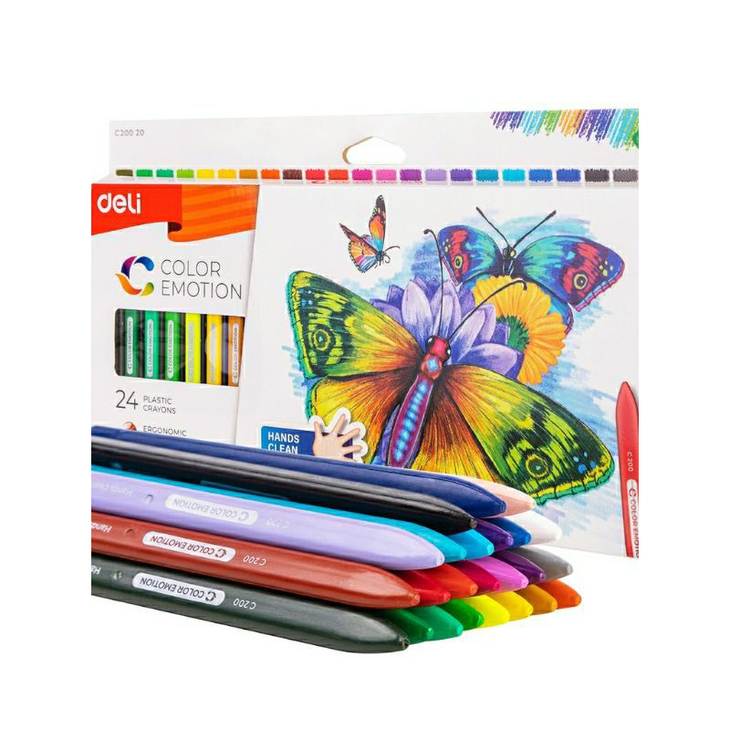 

Krayon Sekolah 24 Warna Cerah Bentuk segitiga ergonomis tidak beracun