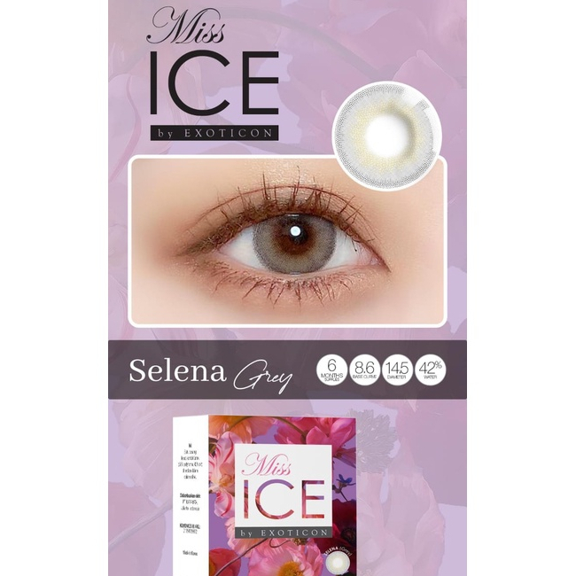 Softlens Warna ukuran minus Tinggi dan Normal Miss Ice Exoticon warna Grey (Selena)