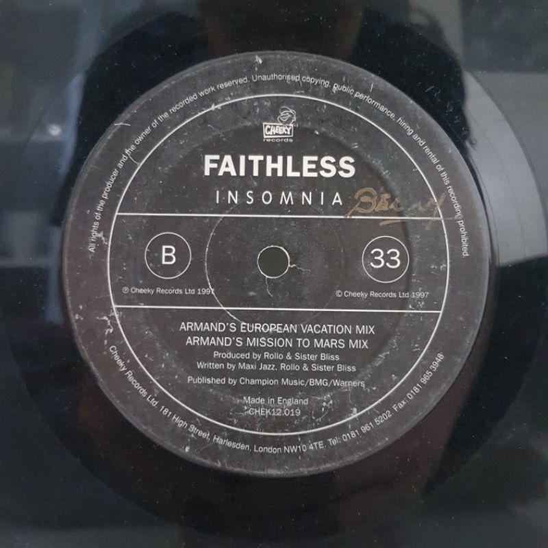 Vinyl Piringan Hitam 12 inch Faithless-Reverence