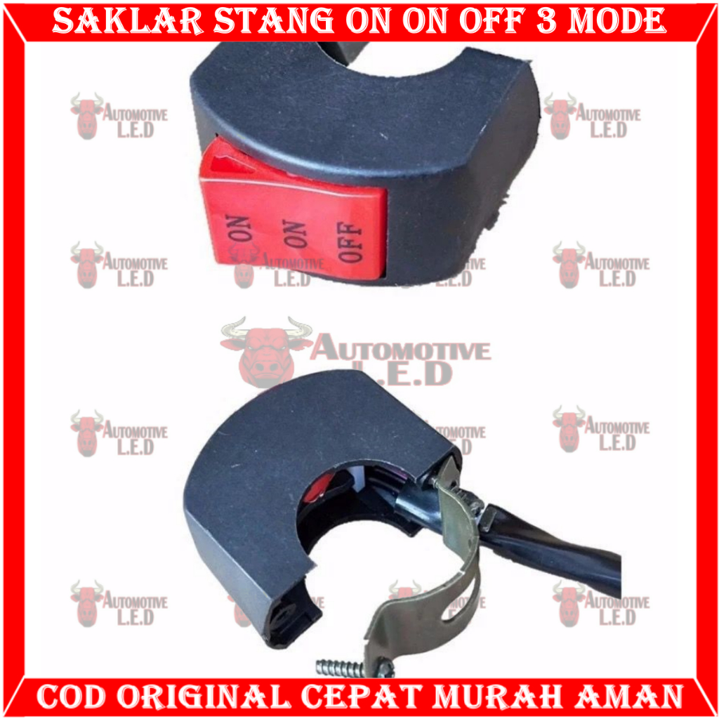 saklar stang on on off multi fungsi 3mode biasa buat lampu 2warna