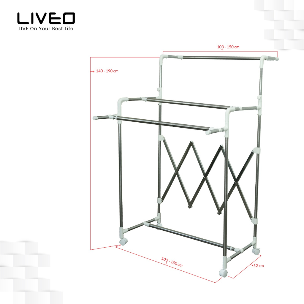 Jemuran Lipat Lantai Baju Liveo LV-758 / Liveo Smart Clothes Organiser