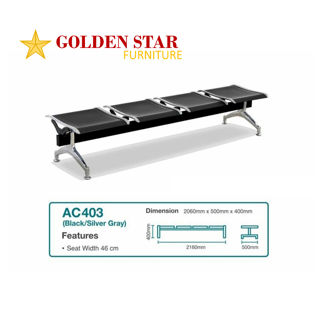 kursi tunggu bandara tanpa sandaran AC403 READY MAKASSAR PROMO