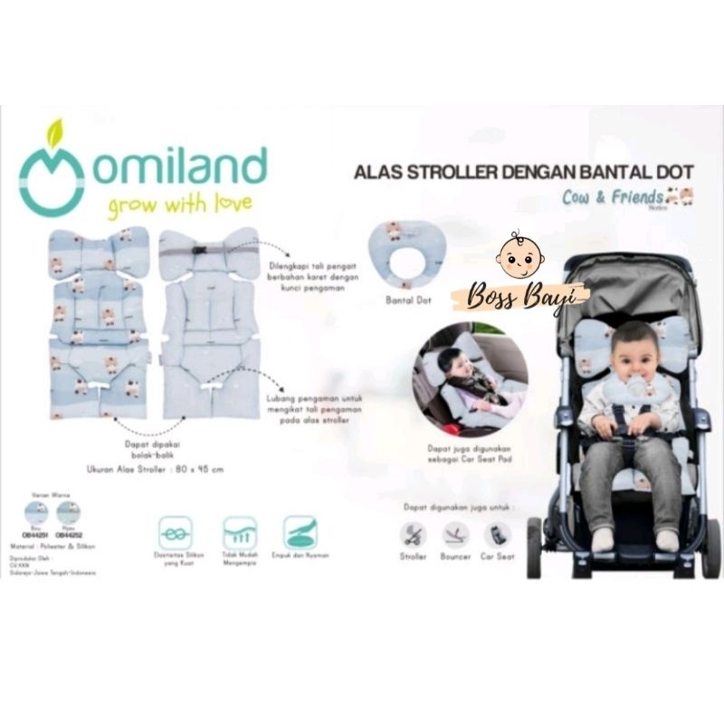 OMILAND - Alas Stroller Bayi + Bantal Dot