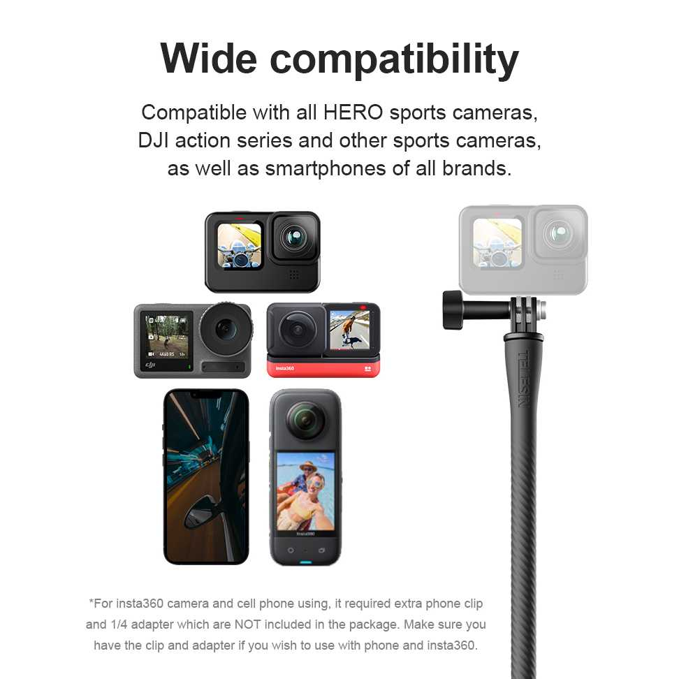 Flexible Mount With Phone Holder For GoPro DJI Action Camera Fleksibel Portable Material Aluminium Alloy Berkualitas