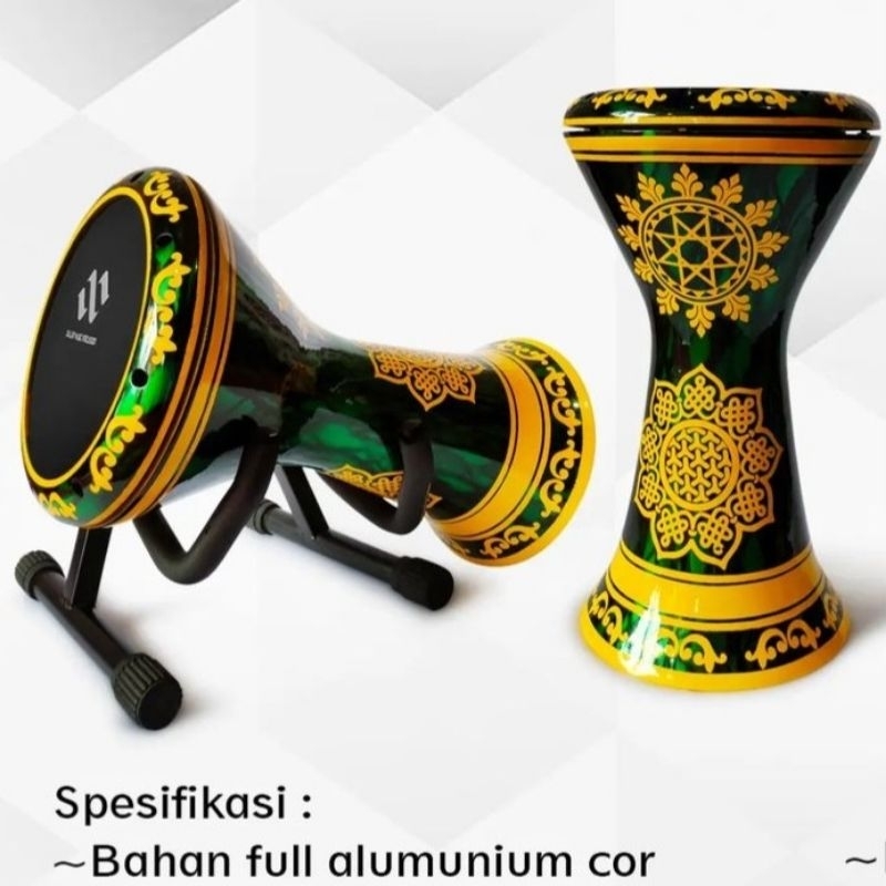 Darbuka 9 Inch Bahan Alumunium Motif Fullset Tas Softcase