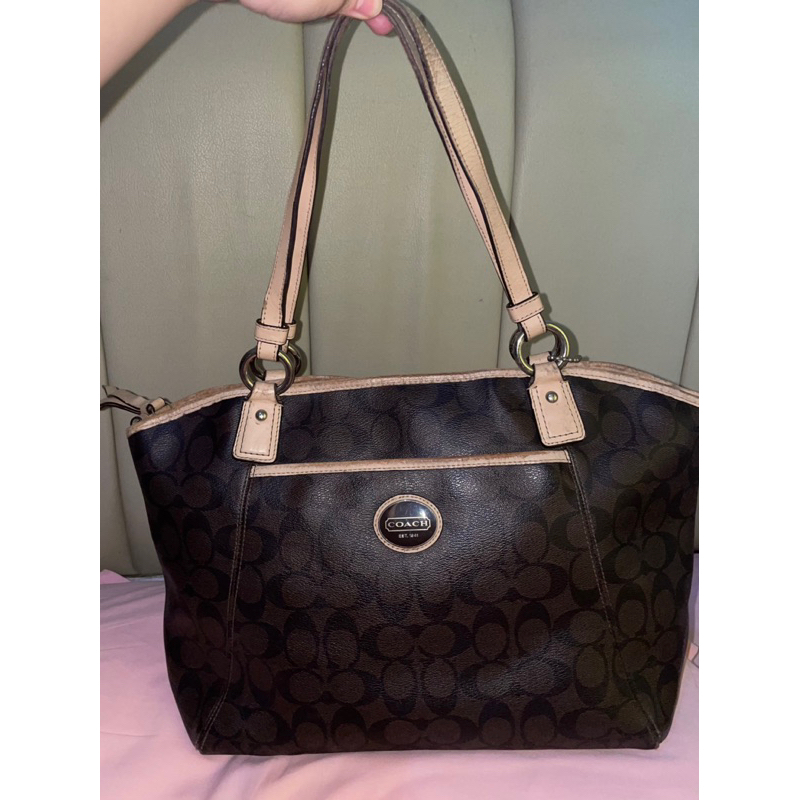 TOTE BAG COACH PRELOVED ORIGINAL AUTHENTIC FULL LEATHER KULIT ASLI