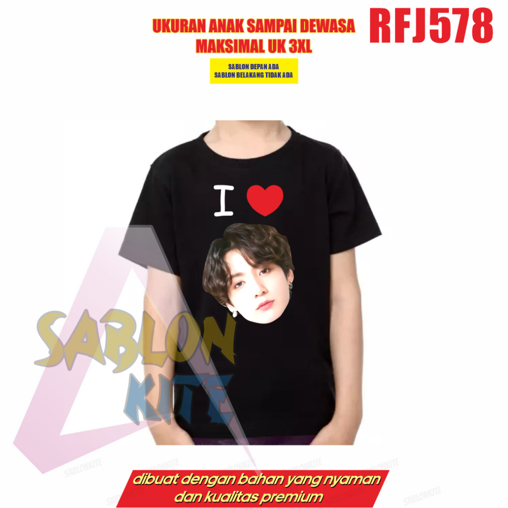 Gratis fotocard Kaos I love jungkook connor price RFJ578