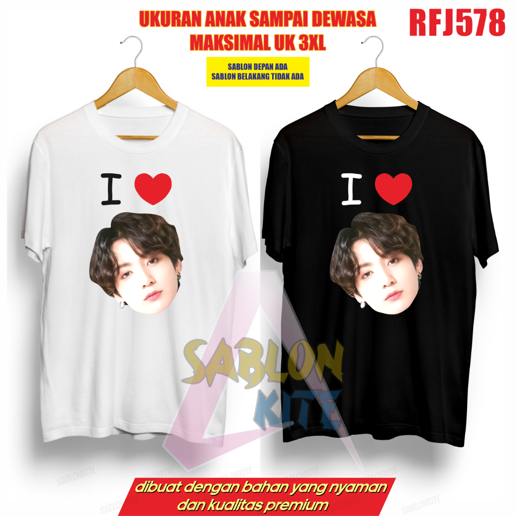 Gratis fotocard Kaos I love jungkook connor price RFJ578