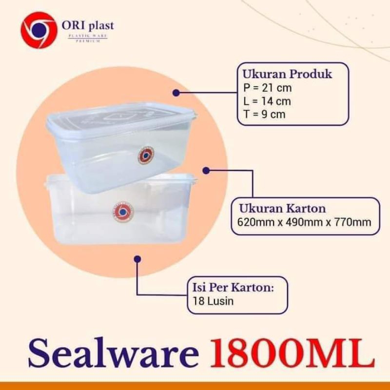 Kotak Putih 1800 ml /Tempat Serbaguna Ikan Di Kulkas