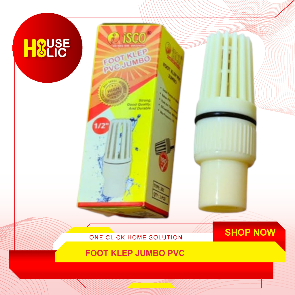 Footklep Jumbo Saringan Pipa 1&quot; 3/4&quot; Foot Klep Pvc Sumur Valve Filter