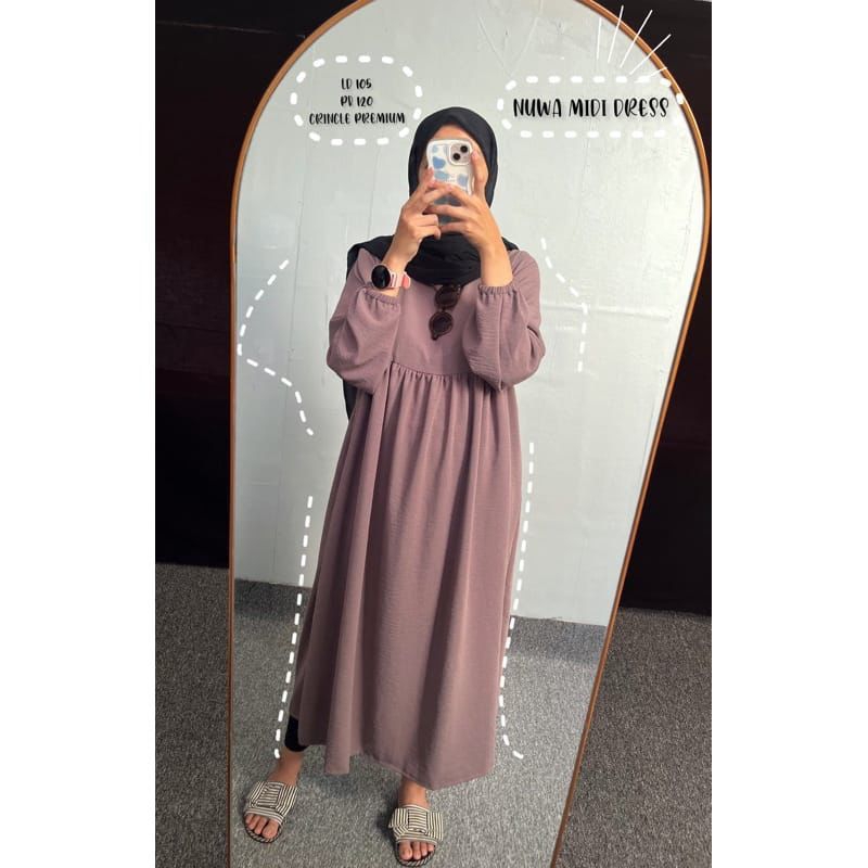 Midi Dress crinkle Airflow