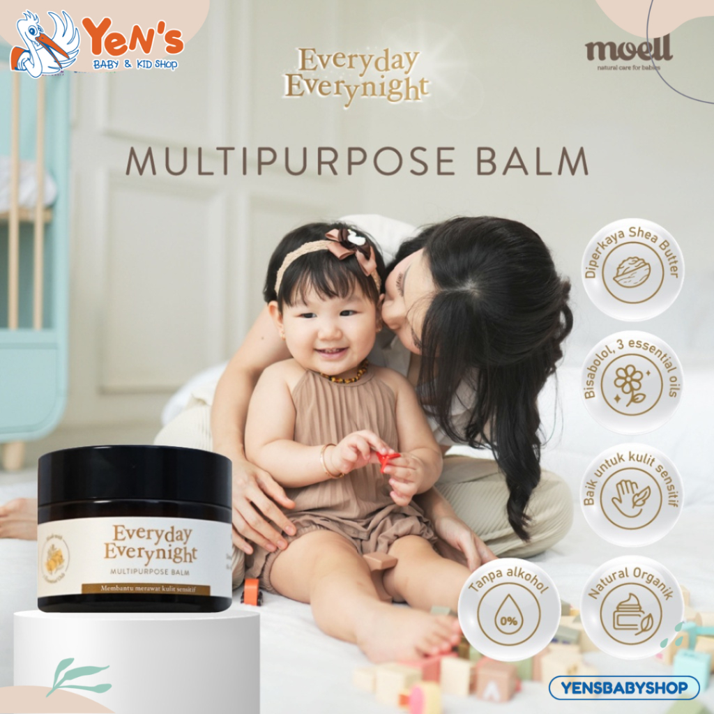 Moell Everyday Everynight Multipurpose Balm 30gram balm bayi / balm natural organic