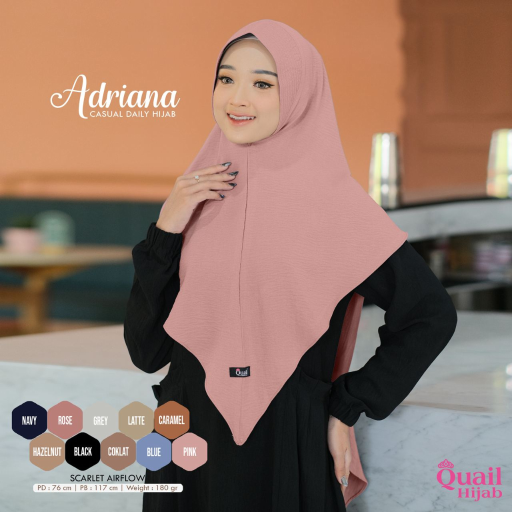 Jilbab Softped Antem ADRIANA QuailHijab Original Instan Airflow Premium Terbaru COD Distributor Resm