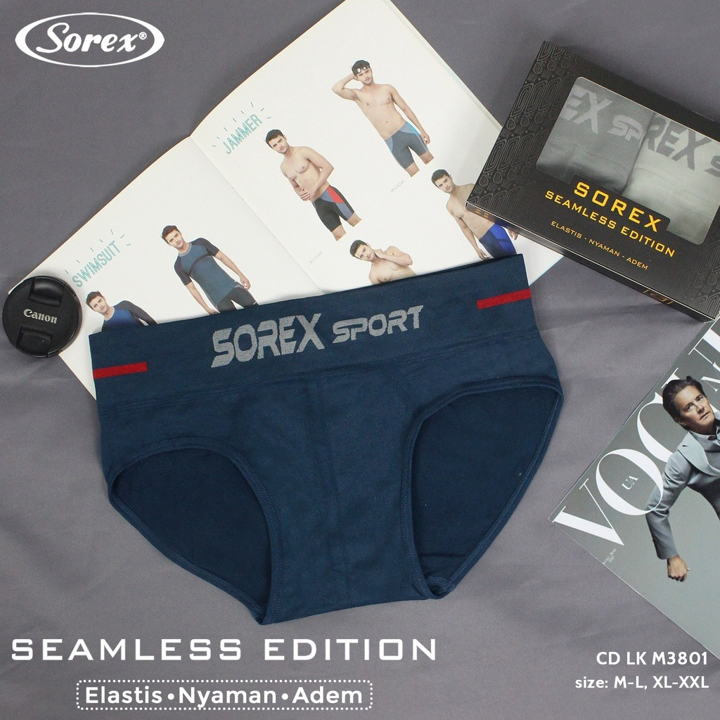 Celana Dalam Pria Sorex LK 3801 | CD Sorex Sport Seamless Edition 1 Box Isi 2