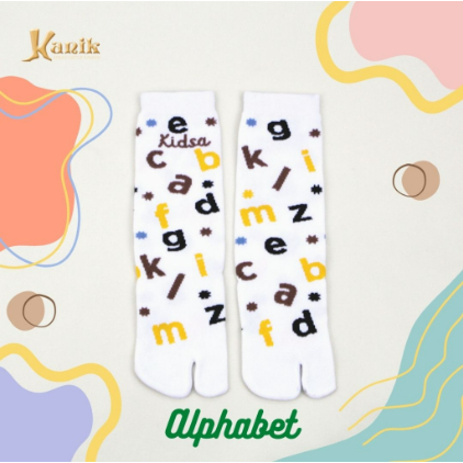 Kaos Kaki Jempol Anak KIDSA Sekolah TK Warna Motif Alphabet Cewek Cowok - KANIK