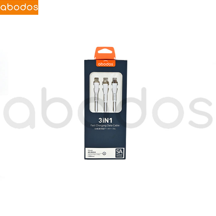 Abodos 3IN1 Kabel Data Micro+Lightning+Type-C 5A