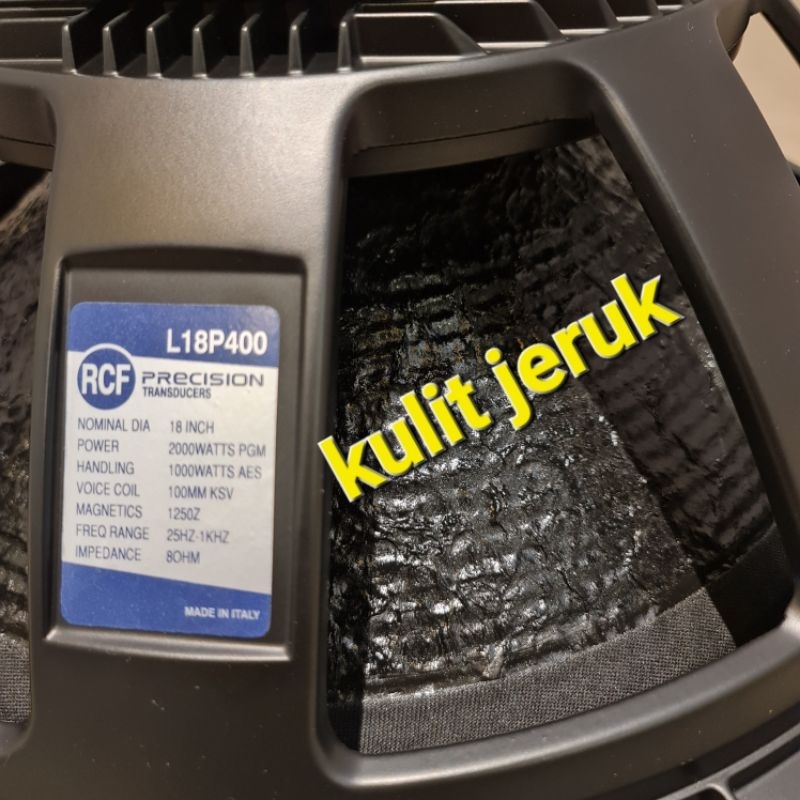 Speaker WOOFER RCF L18P400 / L 18P400 / L 18 P400 18inch GRADE A